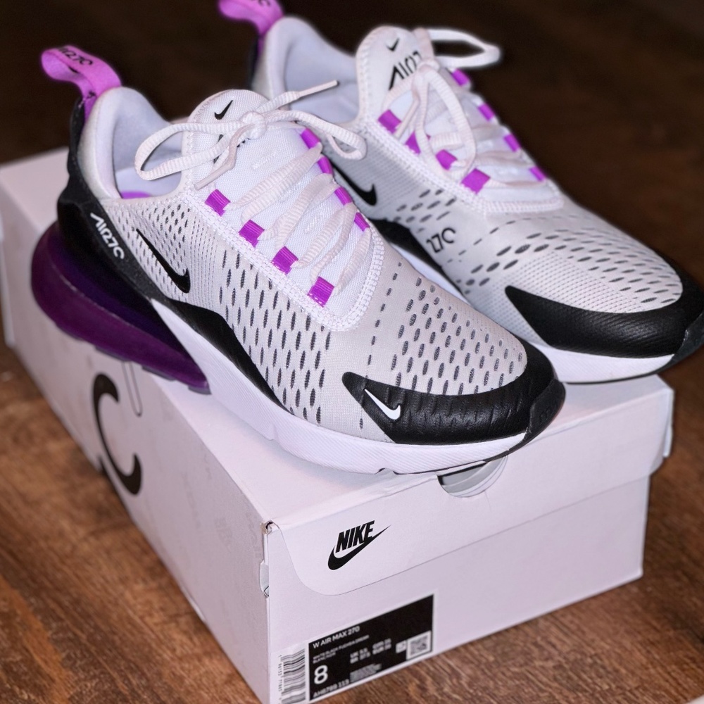 Nike Air Max 270 White/Black/Fuchsia Dream Women’s 8